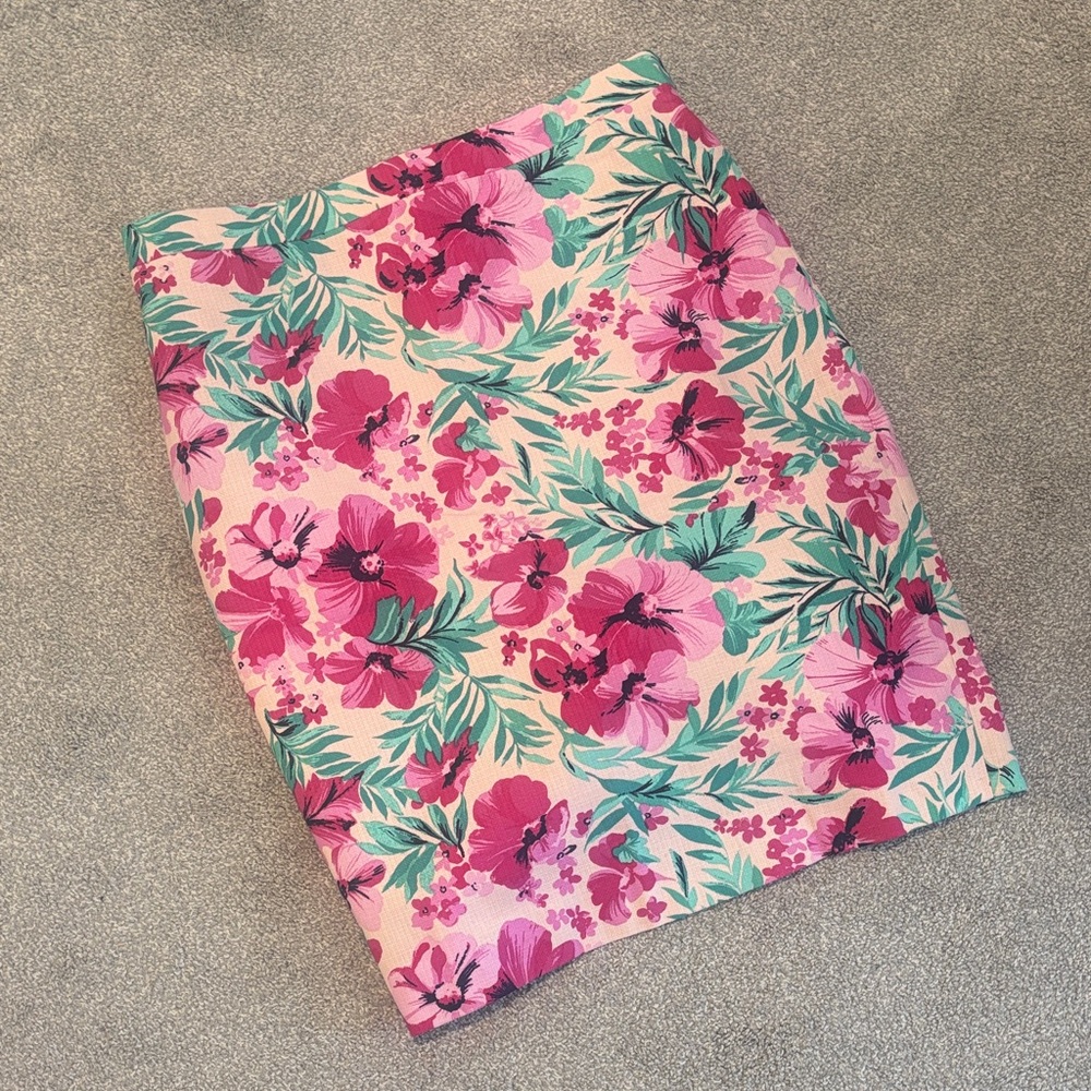 J. Crew NWT Pink Floral Pencil Skirt